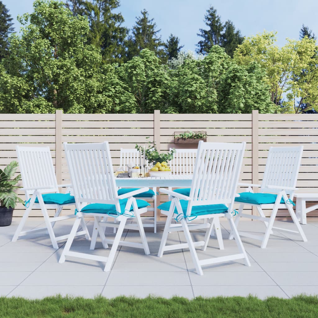 vidaXL Coussins de chaise 6 pcs Turquoise 40x40x7 cm Tissu