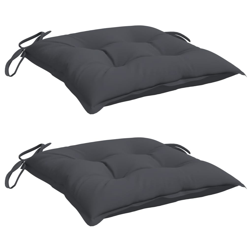 vidaXL Coussins de chaise 2 pcs Anthracite 50x50x7 cm Tissu Oxford
