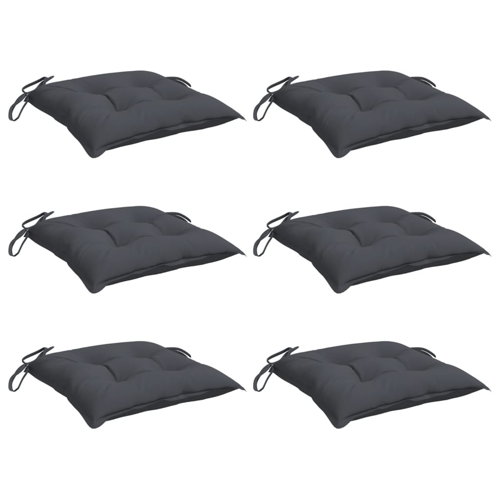vidaXL Coussins de chaise 6 pcs Gris anthracite 50x50x7 cm Tissu Oxford