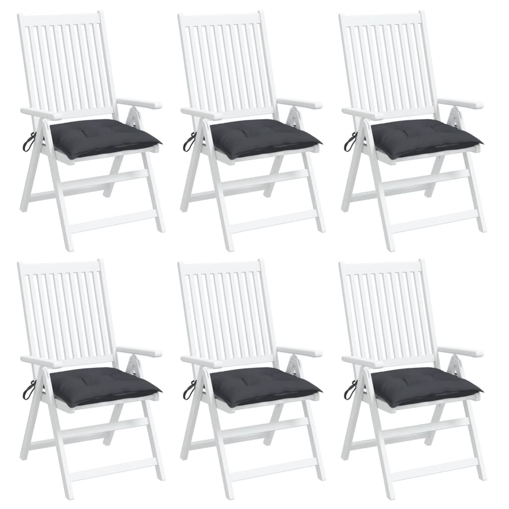 vidaXL Coussins de chaise 6 pcs Gris anthracite 50x50x7 cm Tissu Oxford