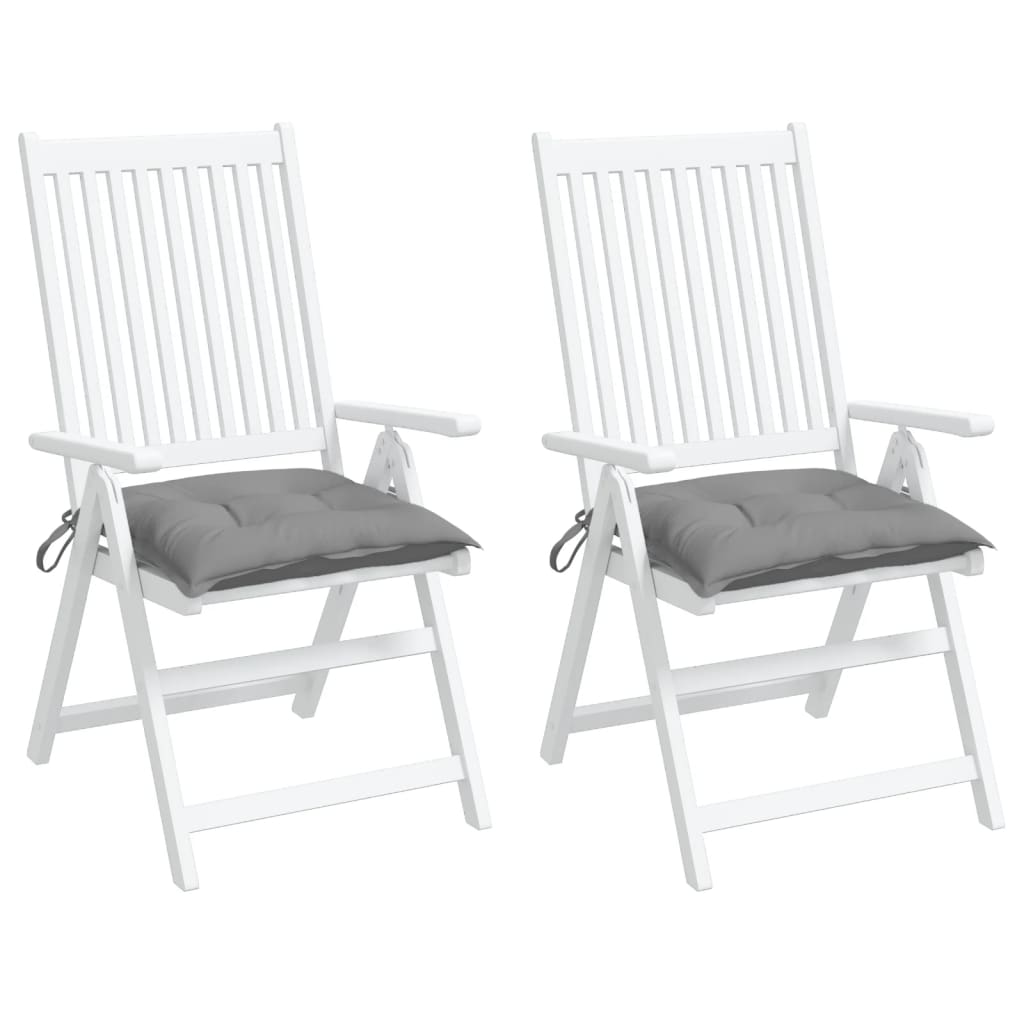vidaXL Coussins de chaise 2 pcs Gris 50x50x7 cm Tissu Oxford