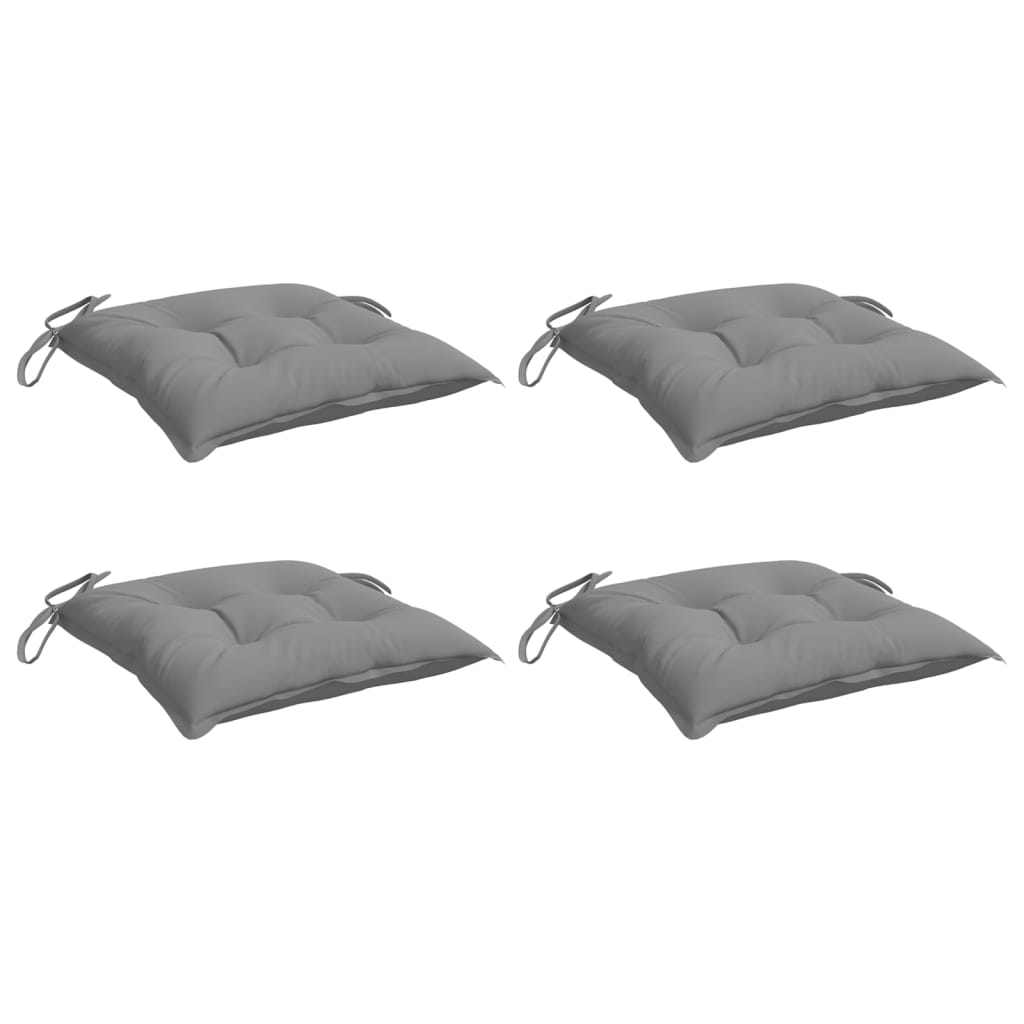 vidaXL Coussins de chaise 4 pcs Gris 50x50x7 cm Tissu Oxford