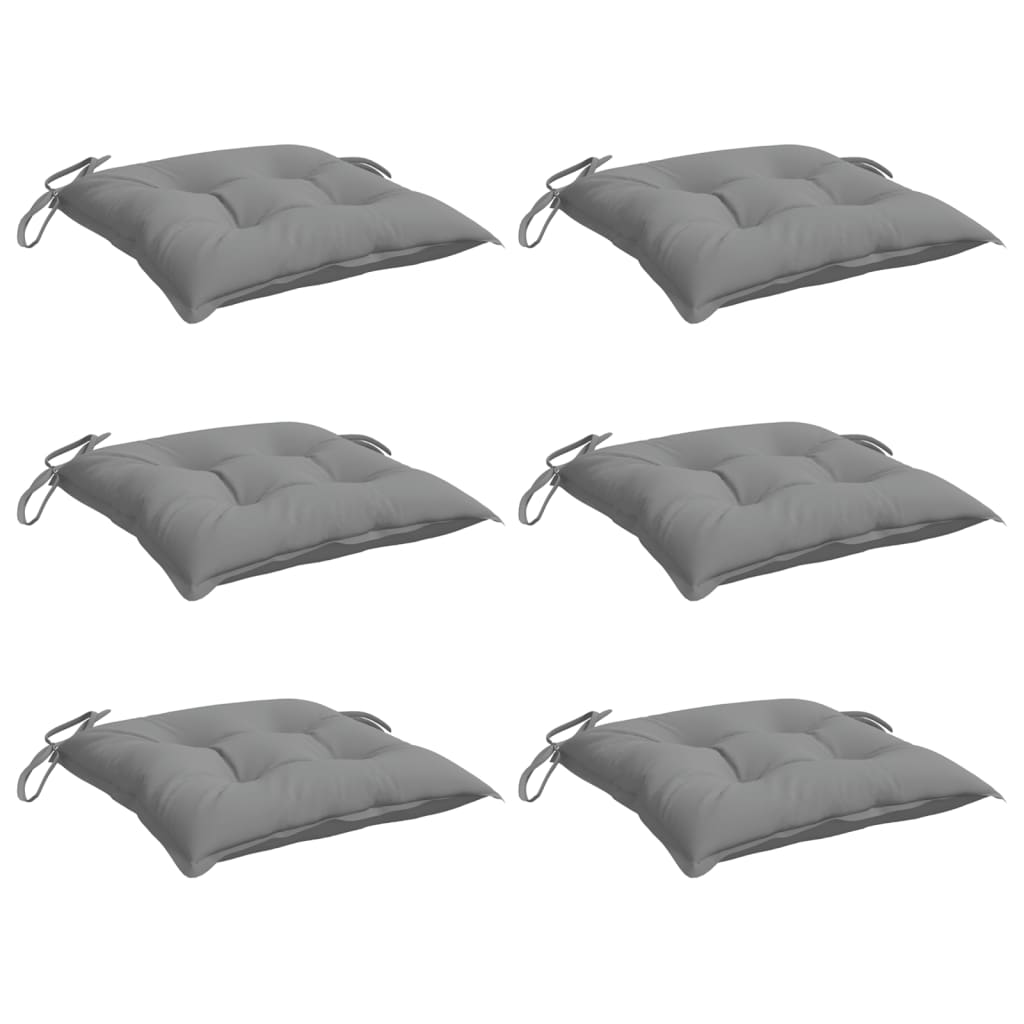 vidaXL Coussins de Chaise 6 pcs Gris 50x50x7 cm Tissu Oxford