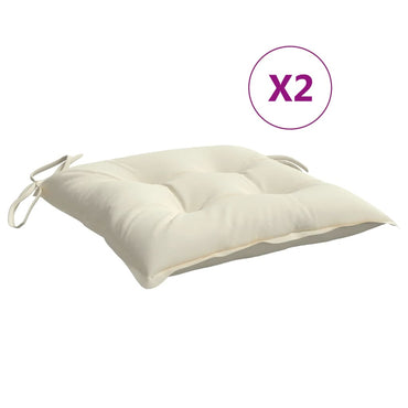 vidaXL Coussins de chaise 2 pcs Crème 50x50x7 cm Tissu Oxford