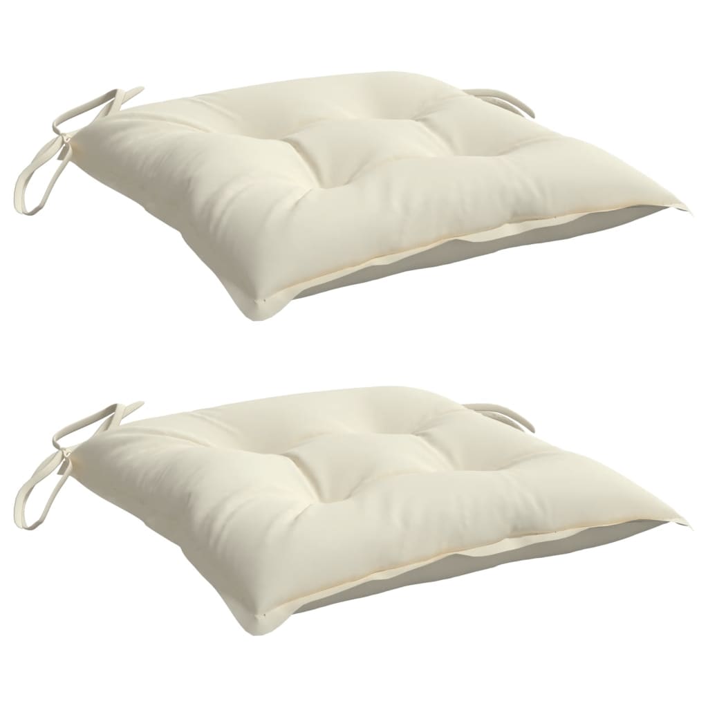 vidaXL Coussins de chaise 2 pcs Crème 50x50x7 cm Tissu Oxford