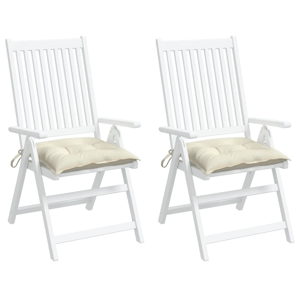 vidaXL Coussins de chaise 2 pcs Crème 50x50x7 cm Tissu Oxford
