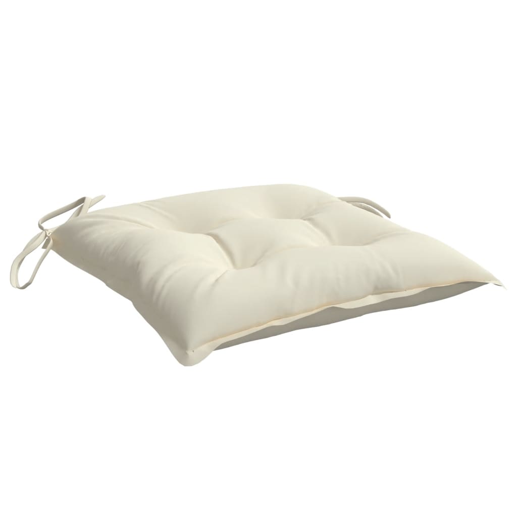 vidaXL Coussins de chaise 2 pcs Crème 50x50x7 cm Tissu Oxford