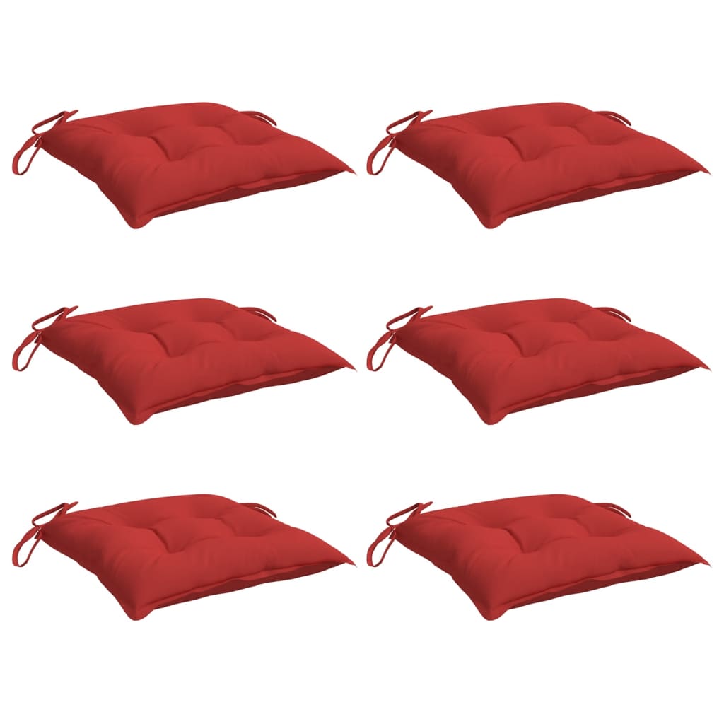 vidaXL Coussins de palette 6 pcs Rouge 50x50x7 cm Tissu Oxford