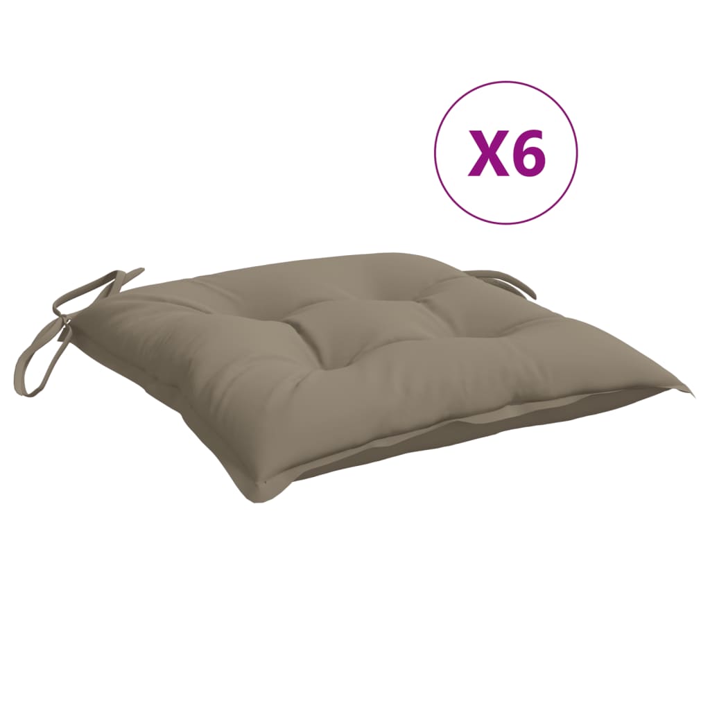 vidaXL Coussins de palette 6 pcs. Taupe 50x50x7 cm Tissu Oxford