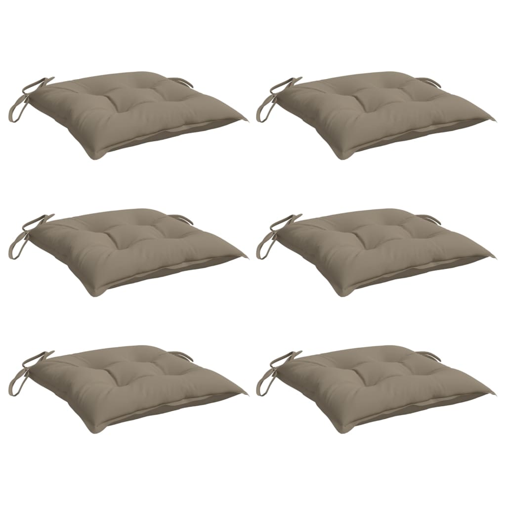 vidaXL Coussins de palette 6 pcs. Taupe 50x50x7 cm Tissu Oxford