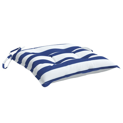 vidaXL Coussins de chaise 2 pcs Bleu et blanc à rayures 50x50x7 cm Tissu Oxford