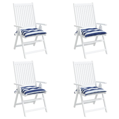 vidaXL Stuhlkissen 4Stk. Blau & Weiß Gestreift 50x50x7cm Oxford-Gewebe