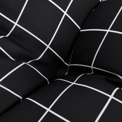 vidaXL Coussins de chaise 4 pcs Noir à carreaux 50x50x7 cm Tissu Oxford