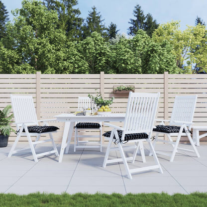vidaXL Coussins de chaise 4 pcs Noir à carreaux 50x50x7 cm Tissu Oxford
