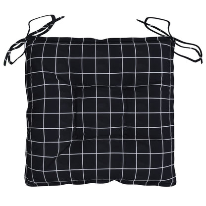 vidaXL Coussins de chaise 6 pcs Noir Motif à carreaux 50x50x7 cm Tissu Oxford