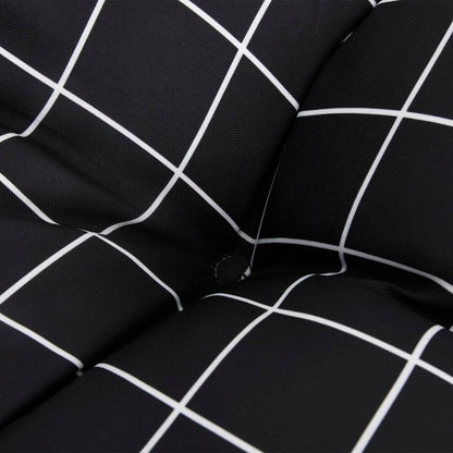 vidaXL Coussins de chaise 6 pcs Noir Motif à carreaux 50x50x7 cm Tissu Oxford