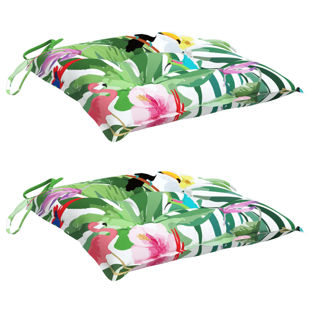 vidaXL Coussins de chaise 2 pcs Multicolore 50x50x7 cm Tissu Oxford