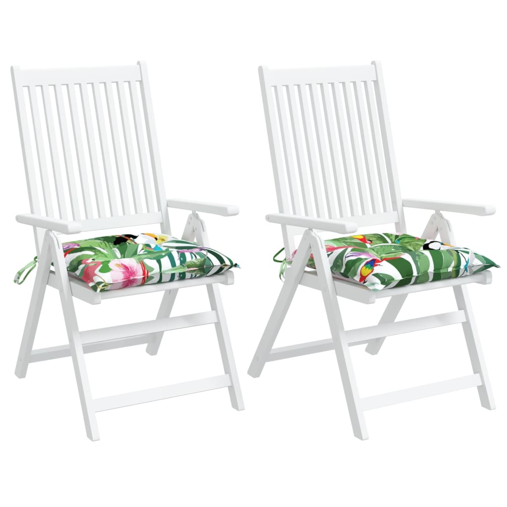 vidaXL Coussins de chaise 2 pcs Multicolore 50x50x7 cm Tissu Oxford