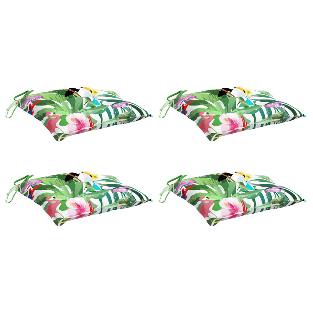 vidaXL Stuhlkissen 4 Stk. Mehrfarbig 50x50x7 cm Oxford-Gewebe