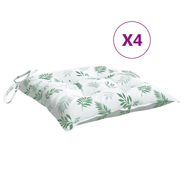 vidaXL Coussins de chaise 4 pcs Motif feuille 50x50x7 cm Tissu Oxford