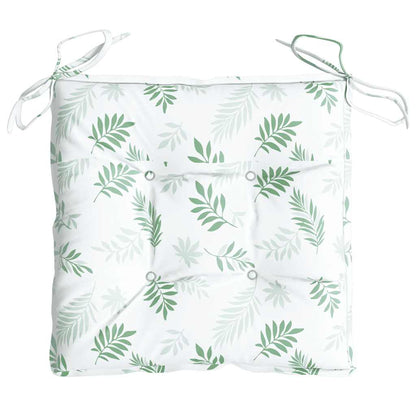 vidaXL Stuhlkissen 4 Stk. Blattmuster 50x50x7 cm Oxford-Gewebe