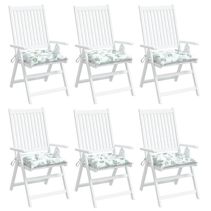 vidaXL Coussins de chaise 6 pcs Motif feuilles 50x50x7 cm Tissu Oxford