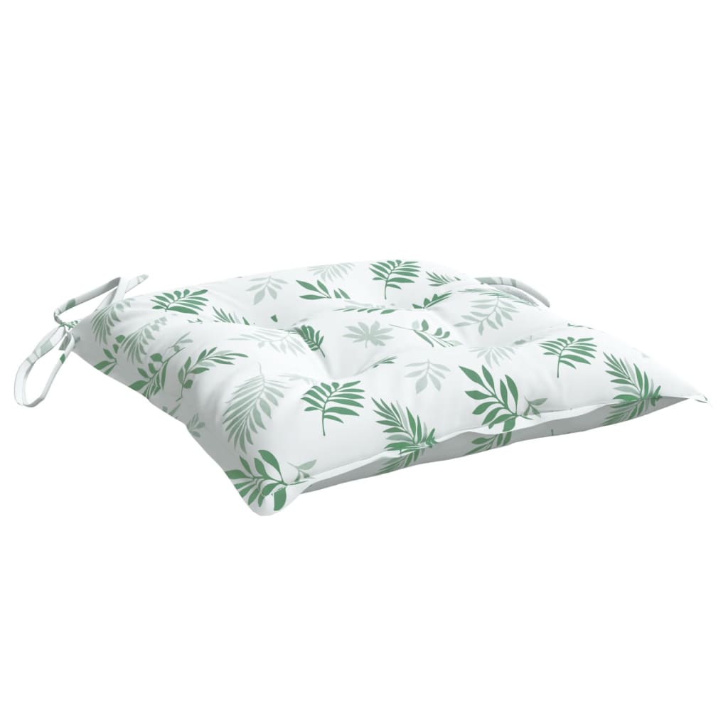 vidaXL Coussins de chaise 6 pcs Motif feuilles 50x50x7 cm Tissu Oxford