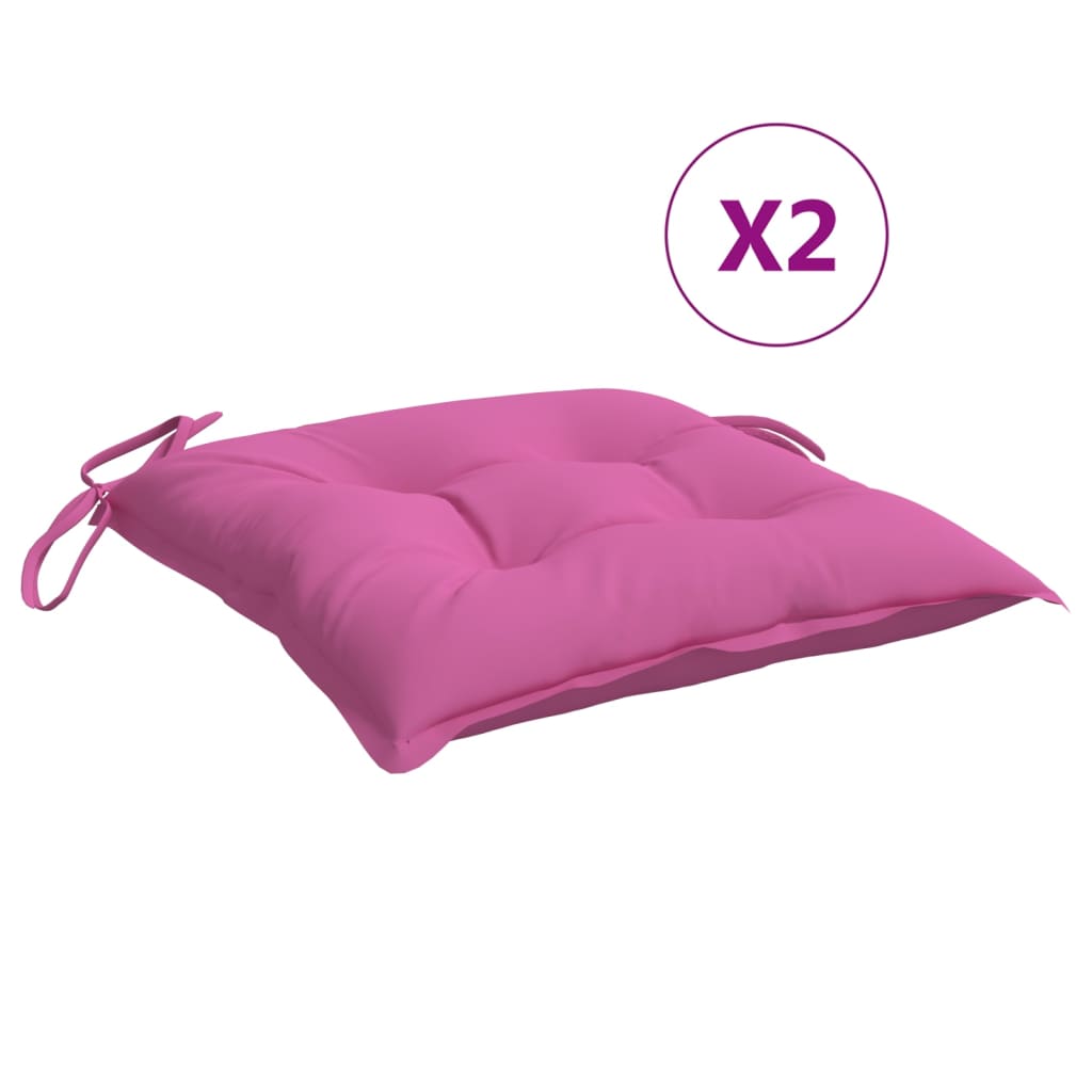 vidaXL Coussins de chaise 2 pcs Rose 50x50x7 cm Tissu Oxford