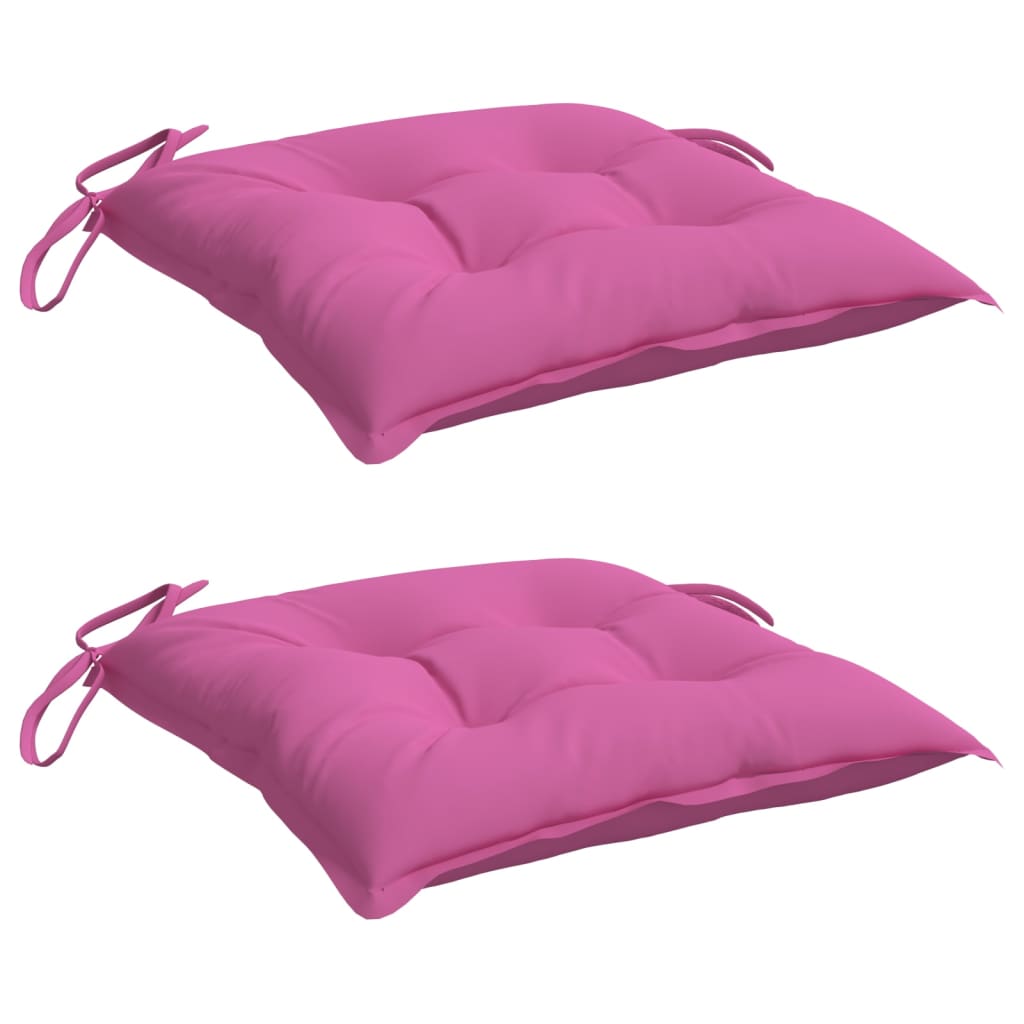 vidaXL Coussins de chaise 2 pcs Rose 50x50x7 cm Tissu Oxford