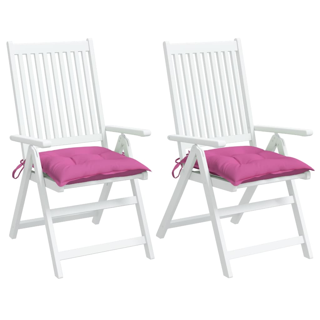 vidaXL Coussins de chaise 2 pcs Rose 50x50x7 cm Tissu Oxford