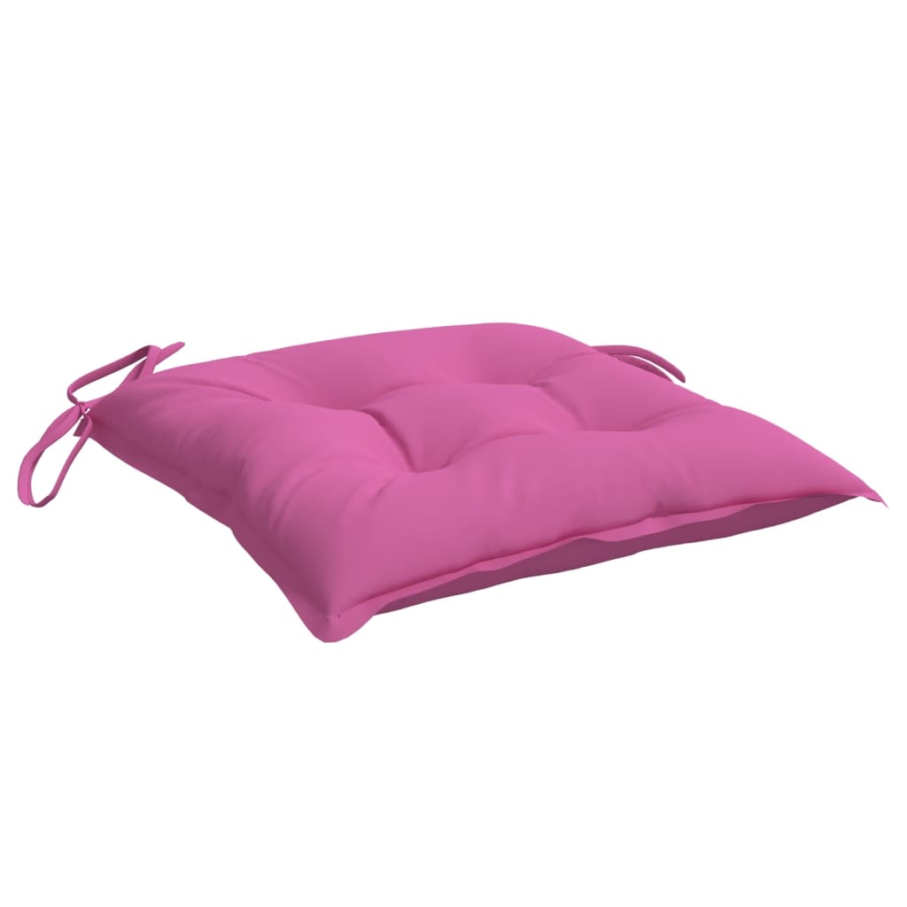 vidaXL Coussins de chaise 2 pcs Rose 50x50x7 cm Tissu Oxford