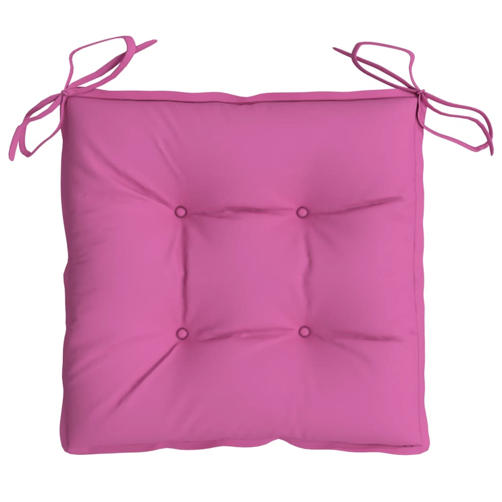 vidaXL Coussins de chaise 2 pcs Rose 50x50x7 cm Tissu Oxford