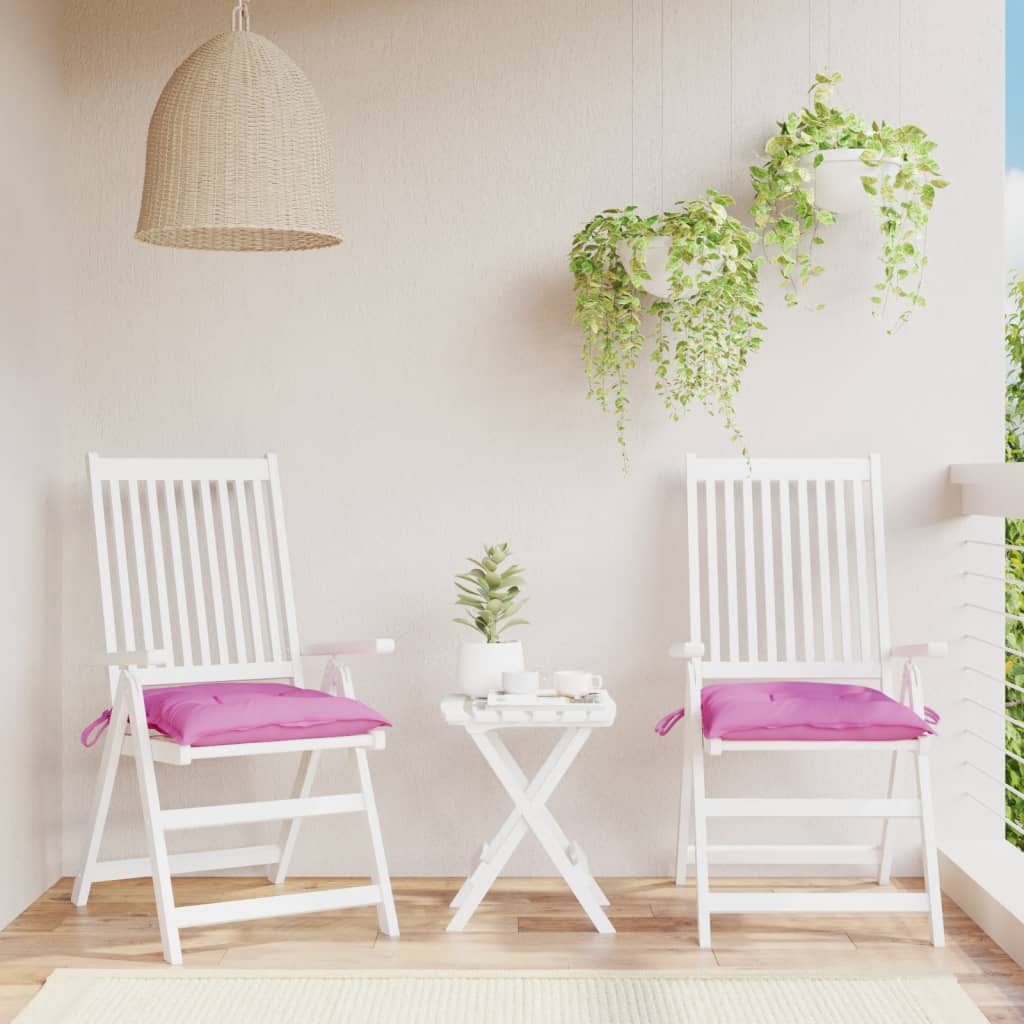 vidaXL Coussins de chaise 2 pcs Rose 50x50x7 cm Tissu Oxford