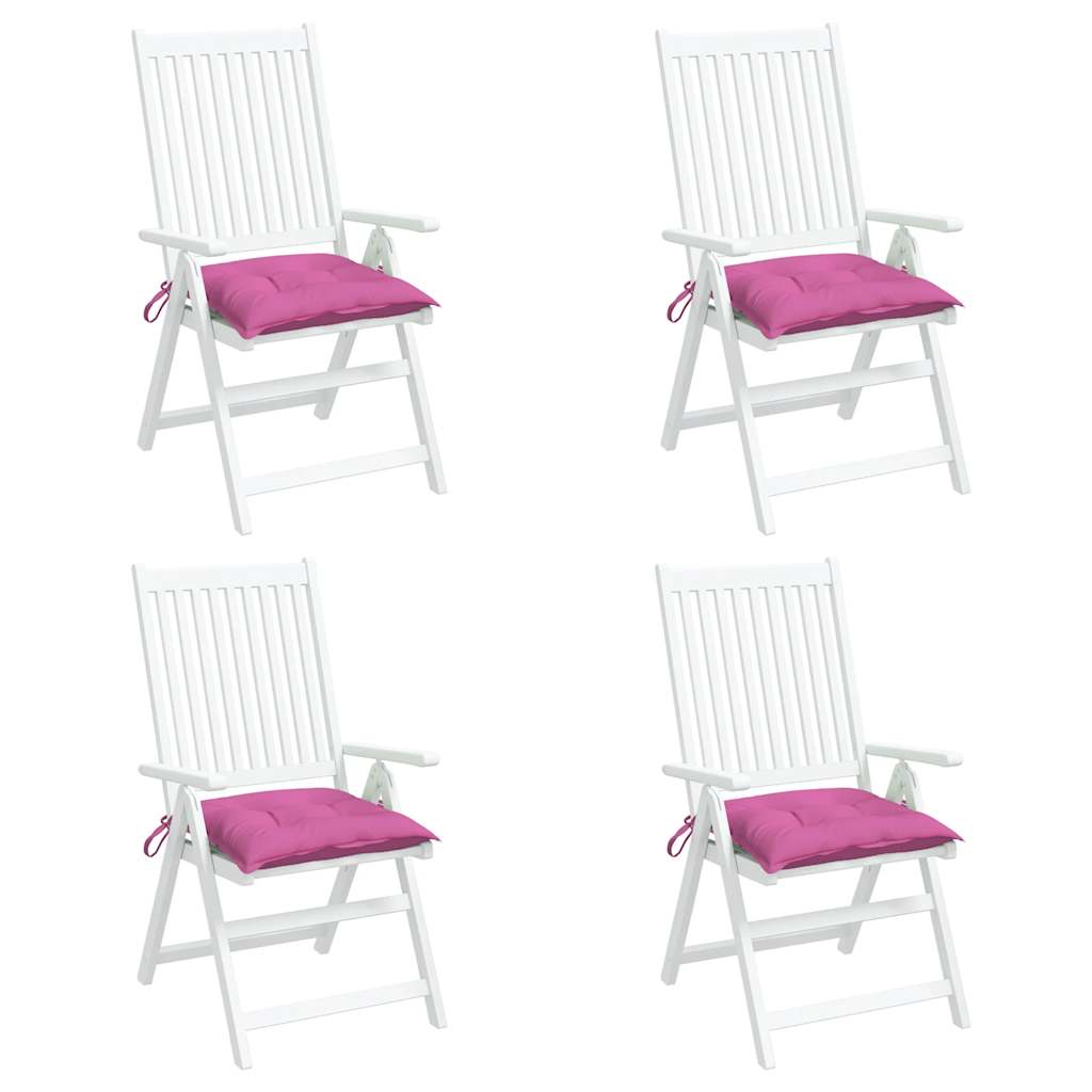 vidaXL Coussins de chaise 4 pcs Rose 50x50x7 cm Tissu Oxford