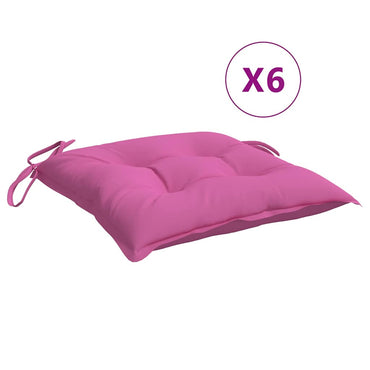 vidaXL Coussins de chaise 6 pcs Rose 50x50x7 cm Tissu Oxford