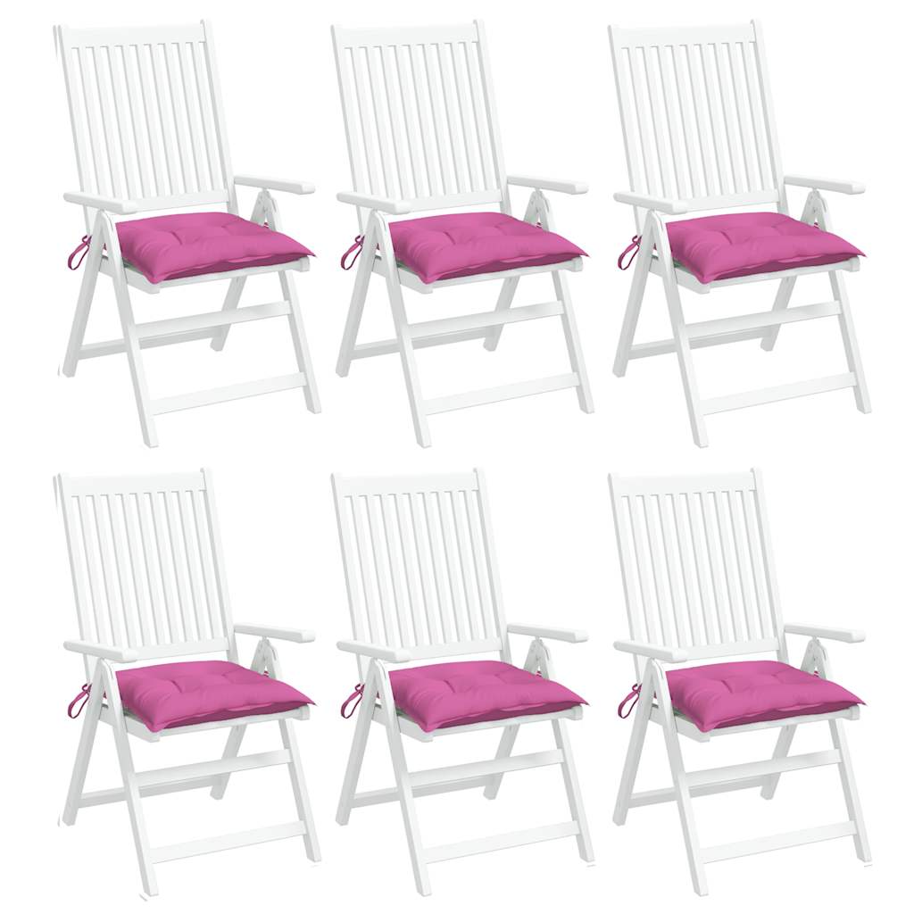 vidaXL Coussins de chaise 6 pcs Rose 50x50x7 cm Tissu Oxford