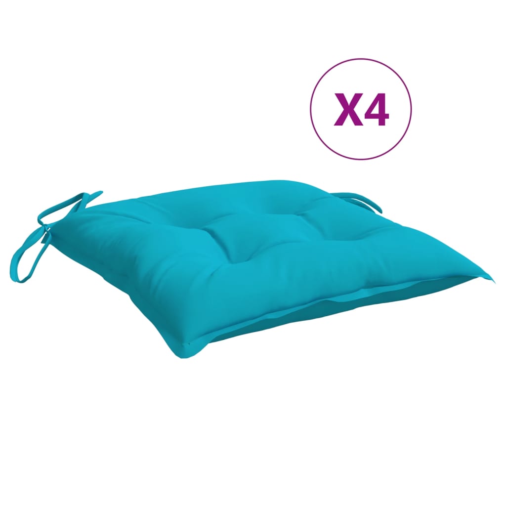 vidaXL Stuhlkissen 4 Stk. Türkis 50x50x7 cm Oxford-Gewebe