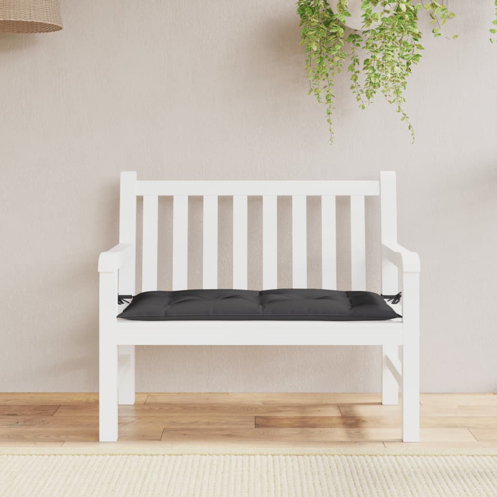 vidaXL Coussin de banc de jardin noir 100x50x7 cm Tissu Oxford