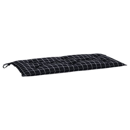 vidaXL Coussin de banc de jardin noir à carreaux 100x50x7 cm en tissu Oxford