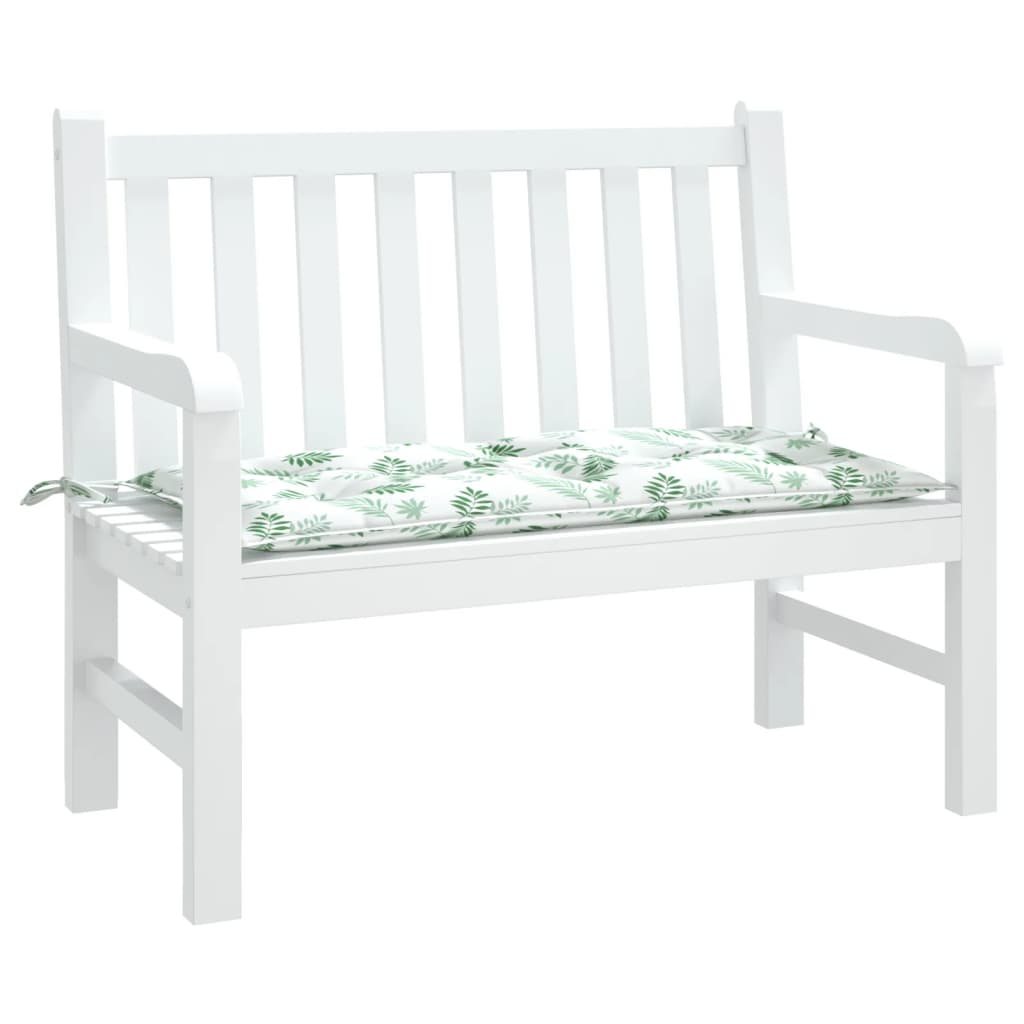 vidaXL Gartenbank-Auflage Blattmuster 100x50x7 cm Oxford-Gewebe