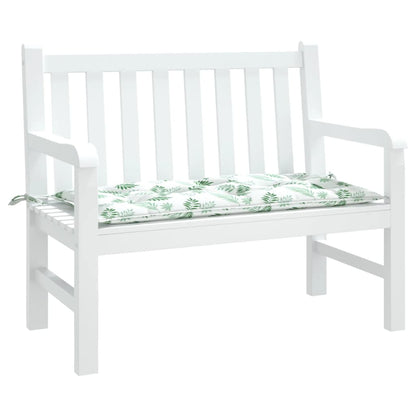 vidaXL Gartenbank-Auflage Blattmuster 100x50x7 cm Oxford-Gewebe