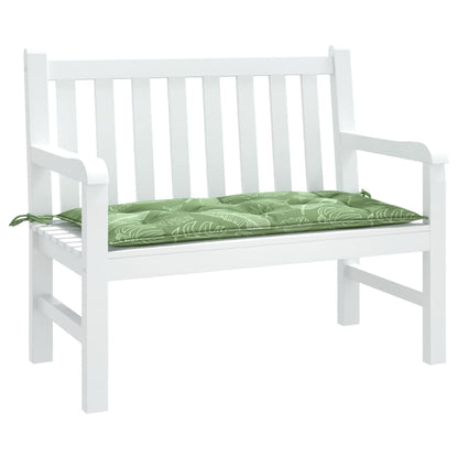vidaXL Gartenbank-Auflage Blattmuster 100x50x7 cm Oxford-Gewebe