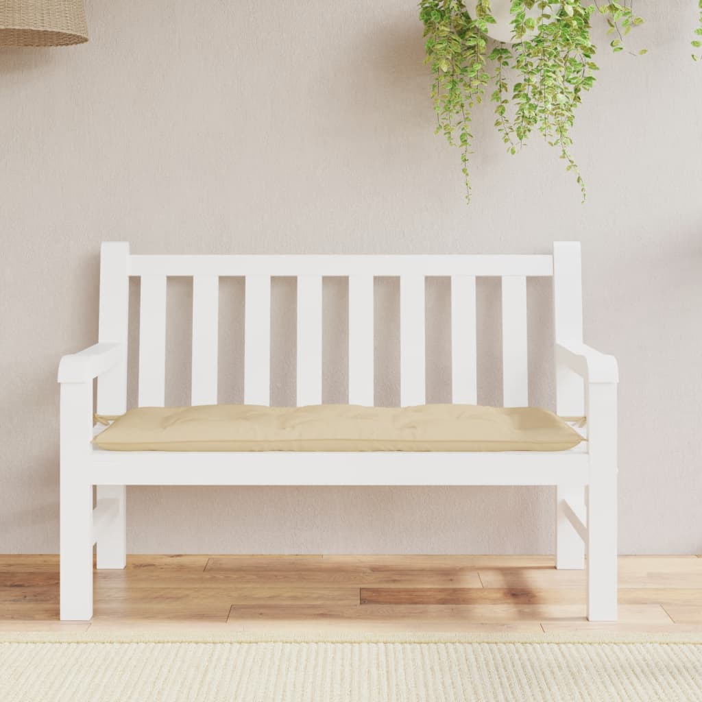 vidaXL Coussin de banc de jardin beige 120 x 50 x 7 cm en tissu Oxford