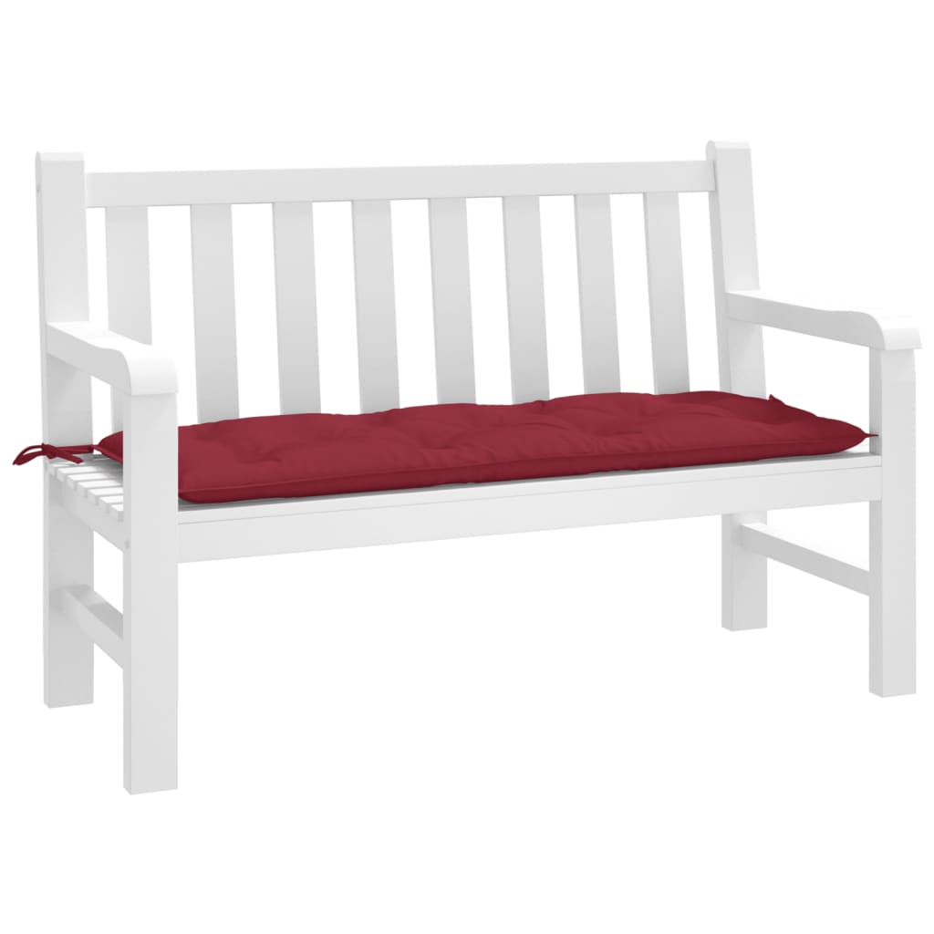 vidaXL Coussin de banc de jardin bordeaux 120x50x7 cm Tissu Oxford
