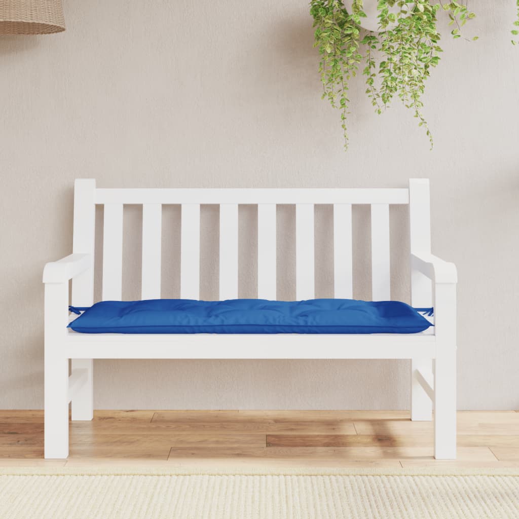 vidaXL Coussin de banc de jardin bleu 120 x 50 x 7 cm en tissu Oxford