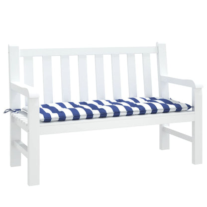 vidaXL Coussin de banc de jardin rayé bleu et blanc 120x50x7 cm Tissu