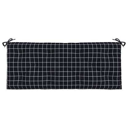 vidaXL Gartenbank-Auflage Schwarz Karomuster 120x50x7 cm Stoff
