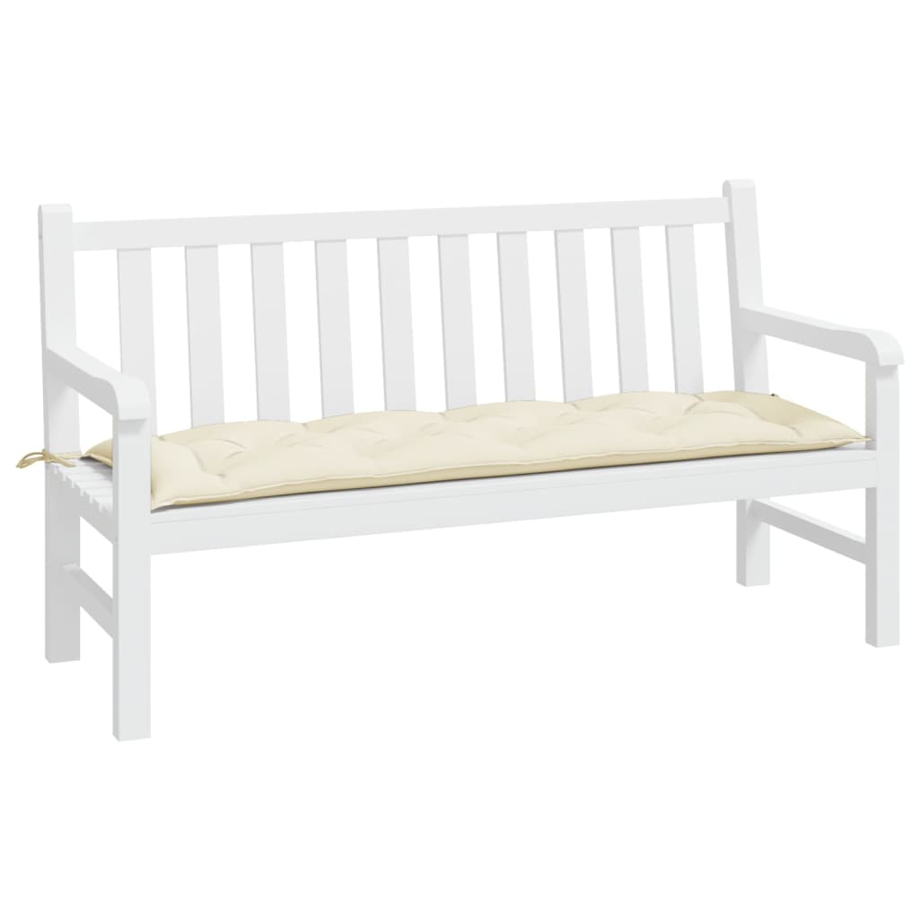 vidaXL Coussin de banc de jardin crème 150x50x7 cm Tissu Oxford