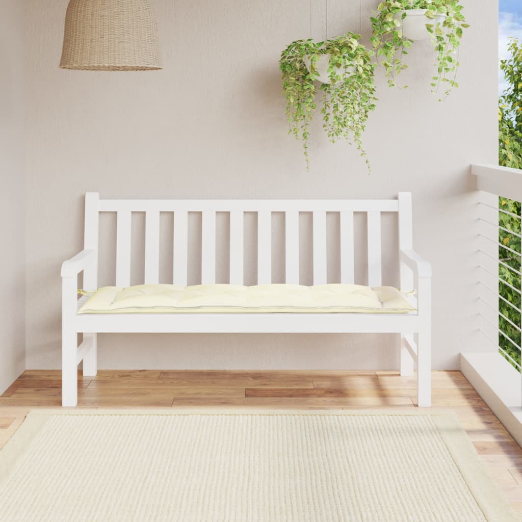 vidaXL Coussin de banc de jardin crème 150x50x7 cm Tissu Oxford