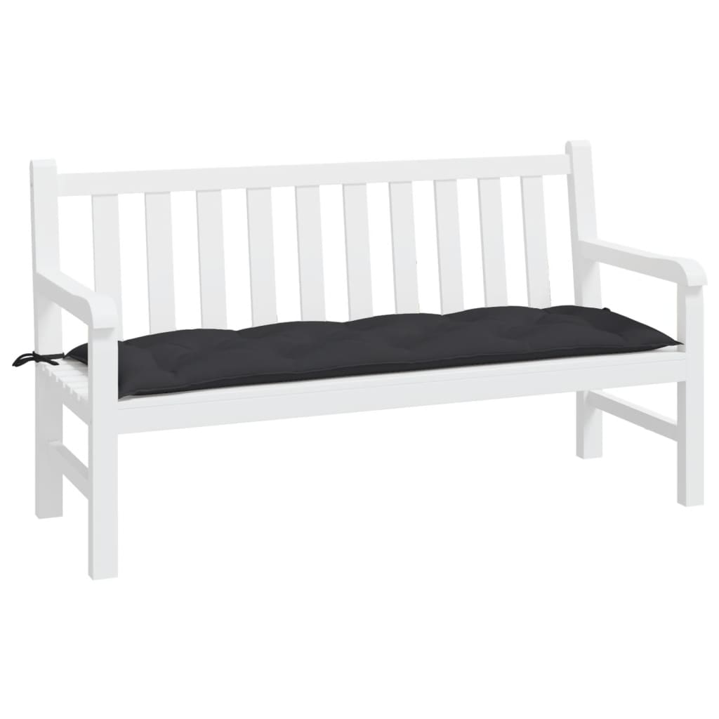 vidaXL Coussin de banc de jardin noir 150x50x7 cm en tissu Oxford